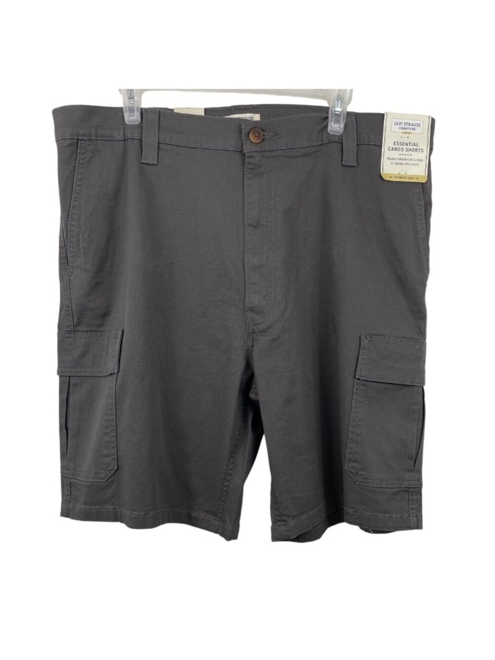 Levis Strauss Signature Mens Size 40 Gray Essential Cargo Shorts